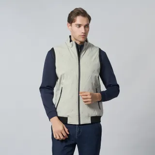 【pierre cardin 皮爾卡登】休閒服飾 男款 休閒壓暗紋保暖鋪棉背心-卡其色(5245364-84)