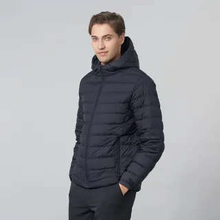 【pierre cardin 皮爾卡登】休閒服飾 男款 都會休閒連帽羽絨夾克外套-深藍色(5245761-38)