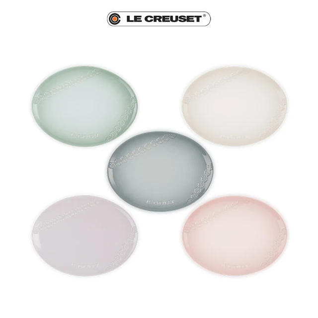 Le Creuset 蕾絲花恬系列瓷器橢圓盤 27cm(多色任選)