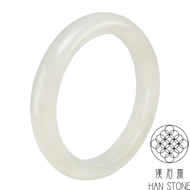 漢石齋 天然和田玉 手鐲玉鐲 白玉 福 利 品(手圍19/版寬12.7mm)