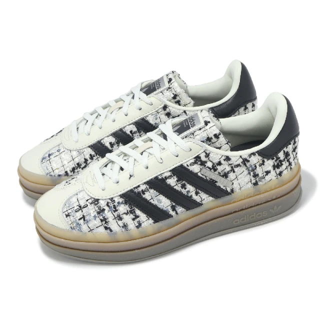 adidas 愛迪達 休閒鞋 Gazelle Bold W 女鞋 白 黑 粗毛尼 三條紋 厚底 德訓鞋 愛迪達(JP5673)