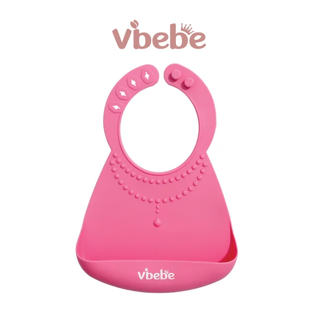 【Vibebe 官方直營】矽膠圍兜(食品級矽膠 吃飯圍兜 副食品圍兜 立體口袋 防水防污)