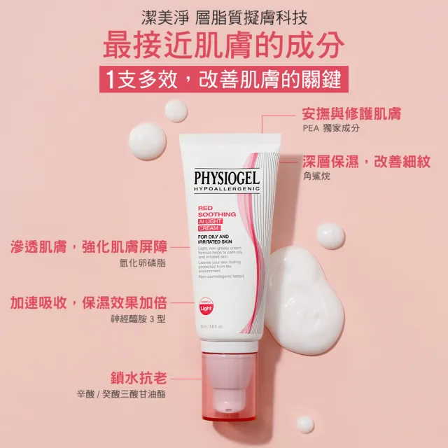 【PHYSIOGEL潔美淨 官方直營】雙11限定★層脂質安撫修護AI清透乳霜50ml_2入(乳霜/臉部保養)