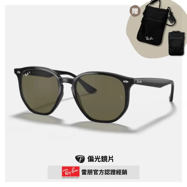 【RayBan 雷朋】瘦子配戴款 六角形膠框偏光太陽眼鏡(RB4306F-601/9A 54mm 偏光鏡片)