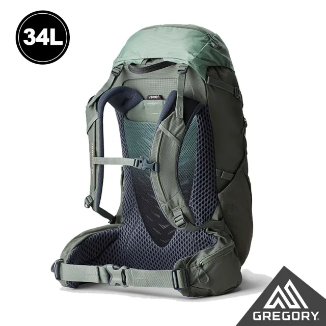 【Gregory】女 34L AMBER 登山背包 登山包 地衣綠 極境藍(透氣背板 臀帶 多日登山包 水袋包 睡袋隔間)