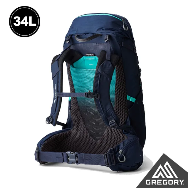 【Gregory】女 34L AMBER 登山背包 登山包 地衣綠 極境藍(透氣背板 臀帶 多日登山包 水袋包 睡袋隔間)