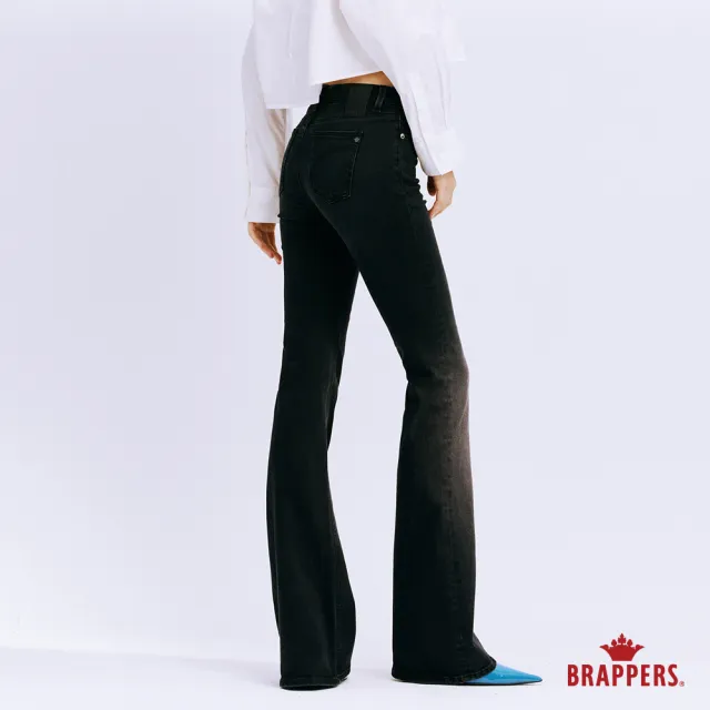 【BRAPPERS】女款 新美腳ROYAL系列-中腰彈性大喇叭褲(黑)