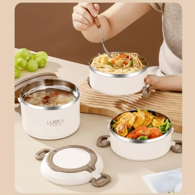【A&R】升級版日式304不鏽鋼三層保溫飯盒 微波款 2500ML 三色任選(便攜式 保冷 便當盒 露營 野餐)