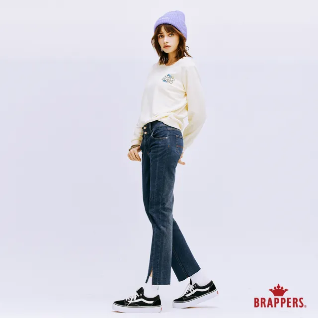【BRAPPERS】女款 BRPS LOGO長袖圓領上衣(鵝黃)