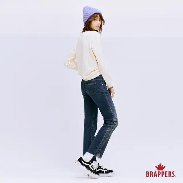【BRAPPERS】女款 BRPS LOGO長袖圓領上衣(鵝黃)