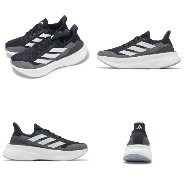 【adidas 愛迪達】慢跑鞋 Ultraboost 5X 男鞋 女鞋 黑 灰 BOOST 緩衝 襪套 運動鞋 愛迪達(IH3110)
