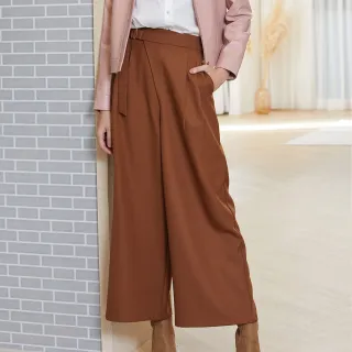 【IENA】不對稱帶環造型寬褲(#4258004 寬褲/長褲/西裝褲 咖色/黑色)