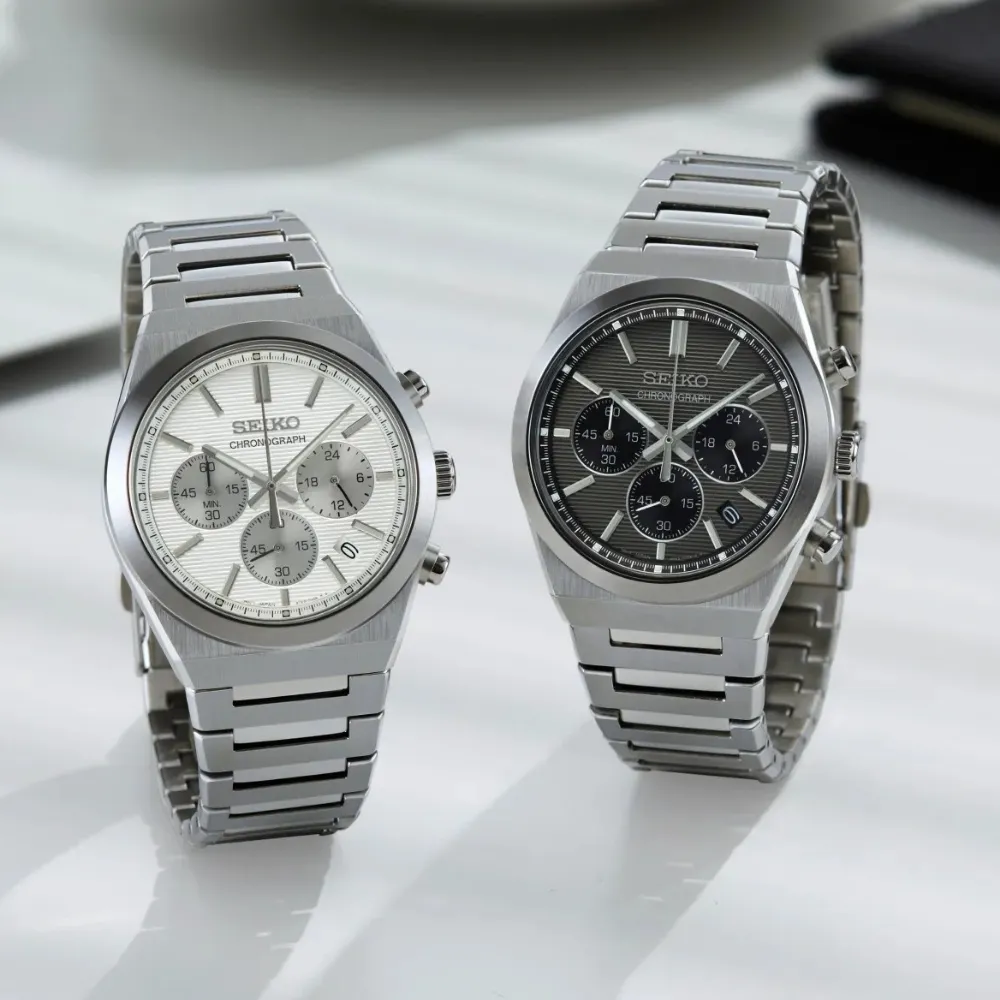 【SEIKO 精工】CS系列 時尚三眼計時腕錶/灰面40mm(8T63-02F0N/SSB455P1)