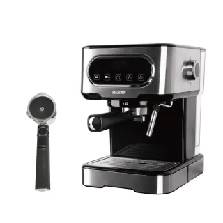 【HERAN 禾聯】LED微電腦觸控半自動義式咖啡機(HCM-15XBE10)+Nespresso膠囊咖啡專用手柄(智能電子式顯示)