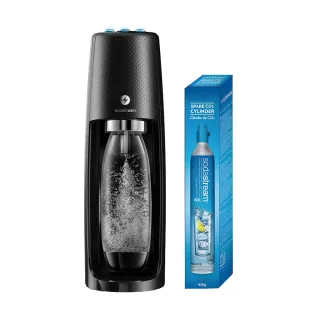 【Sodastream-鋼瓶2入組】電動式氣泡水機Spirit One Touch(加送1隻鋼瓶 含原箱共2隻+1L水瓶x1)