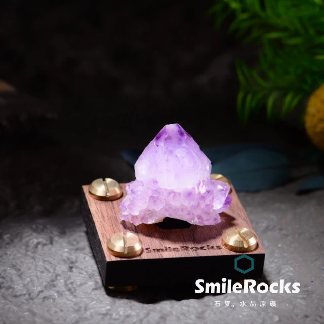 SmileRocks 石麥 石麥水晶原礦 波羅蜜紫水晶花 No.622611210(SmilePad 4.5X4.5底板)