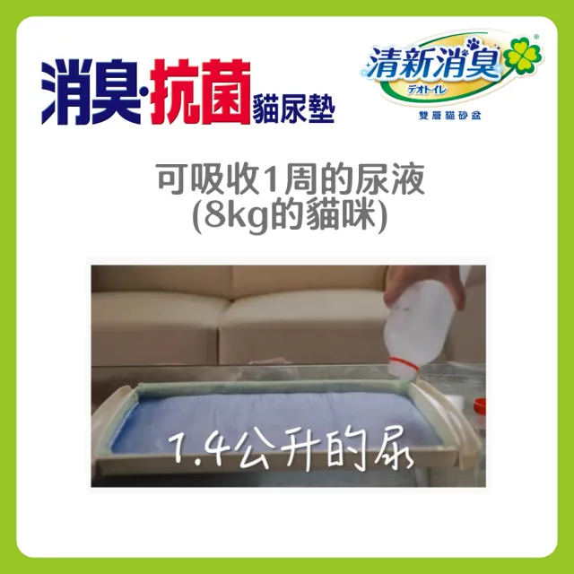 【Unicharm Pet 清新消臭】抗菌貓砂3.8L-4L*2&抗菌貓尿墊*1(沸石砂/多貓用/淡雅清香)