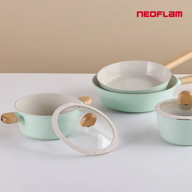 【NEOFLAM】momo獨家 韓國製Brote系列3鍋組-湯鍋+平底鍋+炒鍋(IH爐可用鍋/非鐵氟龍不沾塗層)