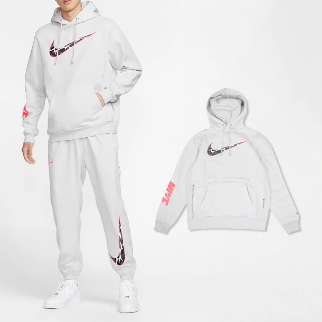 NIKE 耐吉 帽T Standard Issue 男款 灰 黑 紅 保暖 內刷毛 抽繩 連帽上衣(HQ4746-016)