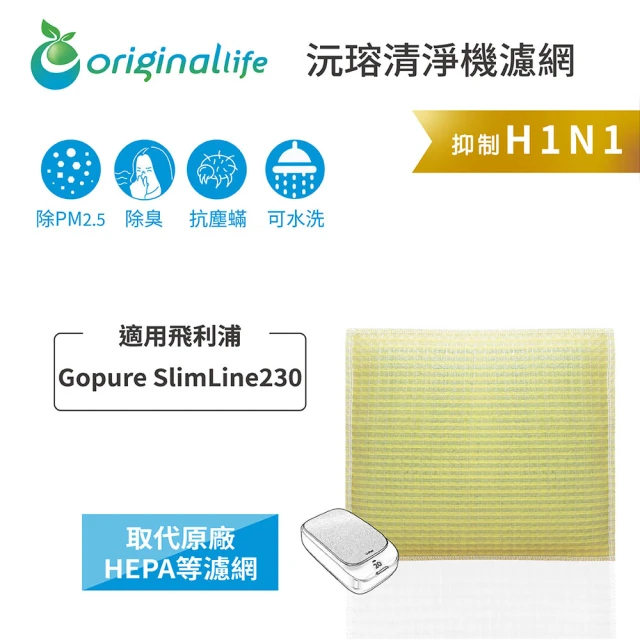 OriginalLife 長效可水洗★ 超淨化車用除菌空氣清淨機濾網(適用飛利浦：Gopure SlimLine230)