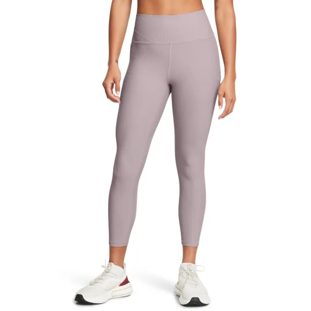 【UNDER ARMOUR】UA 女 Meridian 羅紋緊身九分褲_1386467-015(灰紫色)