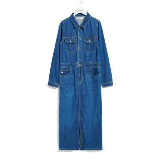 【SOMETHING】女裝 牛仔長洋裝(石洗藍)