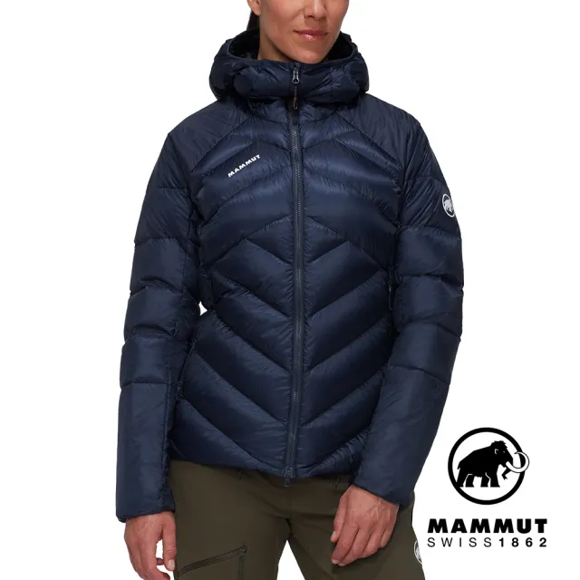 【Mammut 長毛象官方直營】Taiss IN Hooded Jacket W 專業防風防潑水羽絨外套 海洋藍/黑 女款 #1013-03290