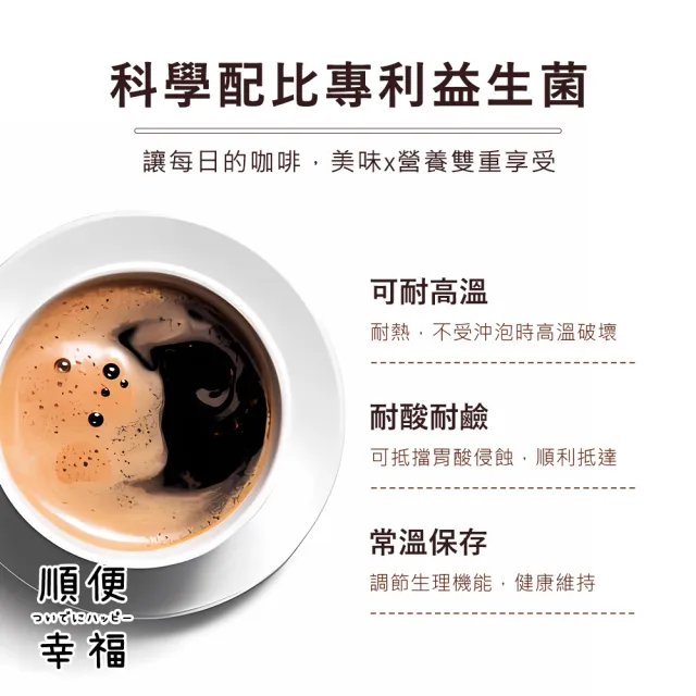 【順便幸福】益生菌濾掛咖啡-焦糖榛果12包x1盒(使排便順暢 乳酸菌)