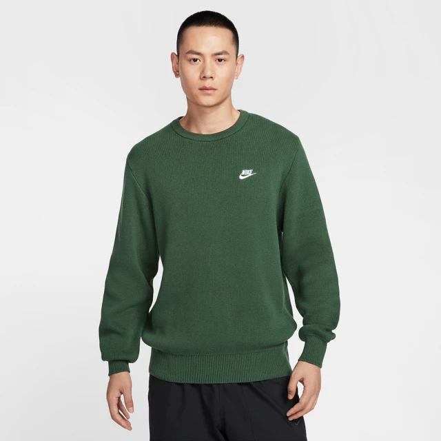 NIKE 耐吉 長袖上衣 男款 大學T 運動 AS M NK CLUB CREW SWEATER 綠 FQ2913-323