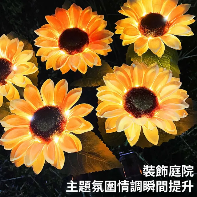【媽媽咪呀】買一送一超值2入 太陽能向日葵戶外燈(裝飾燈 庭園燈 造景燈 草坪燈 插地燈 景觀燈)