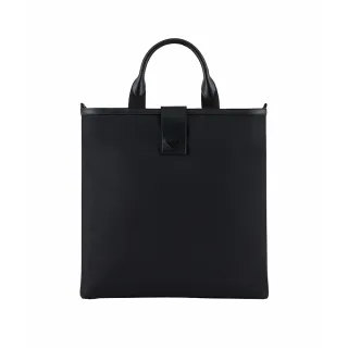 【EMPORIO ARMANI】老鷹金屬標誌斜背托特包 黑色(Y4N183 Y217J)