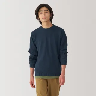 【MUJI 無印良品】男大豆纖維中密織圓領針織衫(共4色)