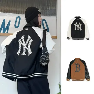 【MLB】夾克外套 棒球外套 Monogram系列 紐約洋基隊(3AJPM1146-50BKS)