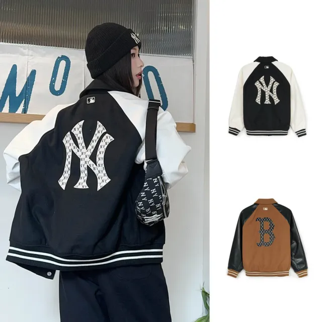 【MLB】夾克外套 棒球外套 Monogram系列 紐約洋基隊(3AJPM1146-50BKS)