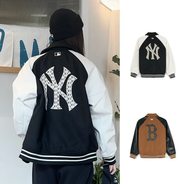 【MLB】夾克外套 棒球外套 Monogram系列 紐約洋基隊(3AJPM1146-50BKS)