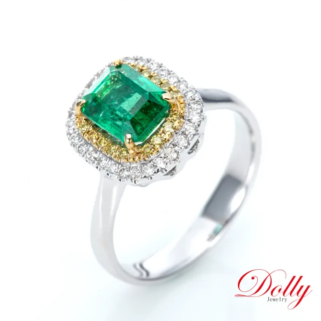 【DOLLY】14K金 天然哥倫比亞祖母綠1克拉鑽石戒指-003 高級訂製珠寶 浪漫質感 奢華送禮