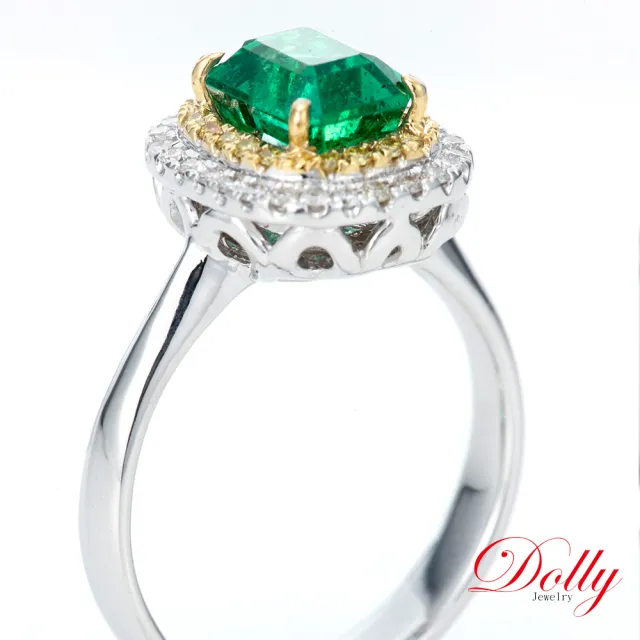 【DOLLY】14K金 天然哥倫比亞祖母綠1克拉鑽石戒指-003 高級訂製珠寶 浪漫質感 奢華送禮