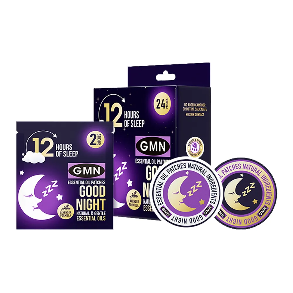 【GMN】精油晚安貼/睡前貼 12小包 共24片(紐西蘭BEGGI製造 台灣代理公司貨 薰衣草 放鬆舒眠安神 居家必備)