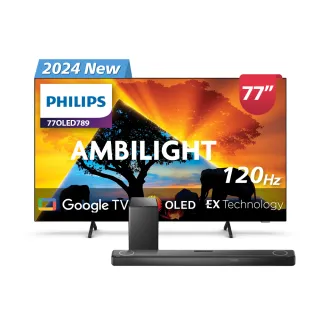 【Philips 飛利浦】77型4K 120Hz OLED Google TV 智慧顯示器(77OLED789) 