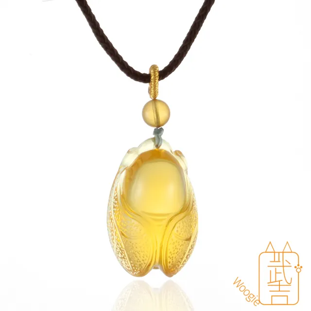 Woogie武吉珠寶】琥珀蜜蠟精品藍琥珀金蟬項鍊(腰蟬萬貫-小) - momo購物