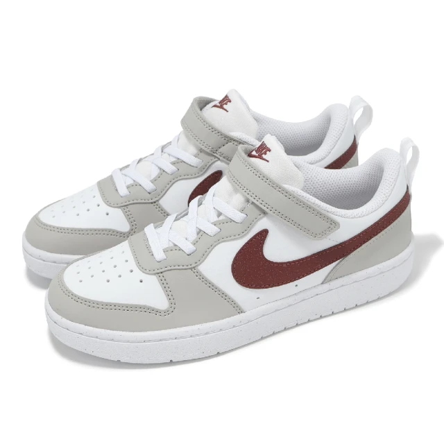 NIKE 耐吉 童鞋 Court Borough Low Recraft PS 中童 小朋友 奶茶色 紅 休閒鞋(FZ4522-100)