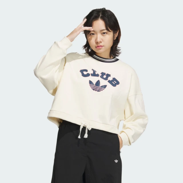 adidas 愛迪達 運動上衣 長袖上衣 大學T 衛衣 女上衣 VRCT CREW W2(JD6375)