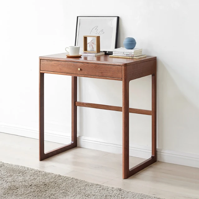 hoi! 好好生活 預購源氏木語布拉格橡木胡桃色二抽書桌0