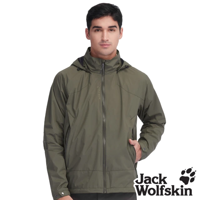 Jack wolfskin 飛狼 男 Air Wolf 防水天鵝絨保暖外套 輕量單件式衝鋒衣(橄綠)