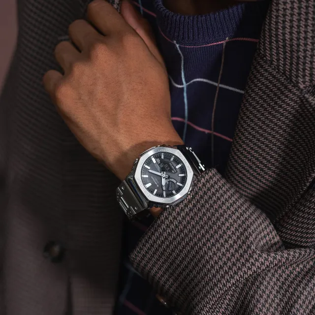 【CASIO 卡西歐】全金屬智慧太陽能錶 碳黑 44.4mm(GM-B2100SD-1A)