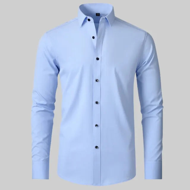 【J.Malo】彈力商務長袖襯衫(彈力襯衫 長袖 男襯衫 男士西裝襯衫 襯衫 襯衫男 男士襯衫)