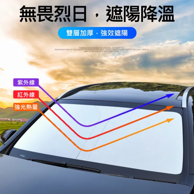 【AFAMIC 艾法】最新第三代升級版雙層加厚加大抗UV外鈦銀內黑好收納汽車前擋防曬隔熱遮陽板(摺疊收納)
