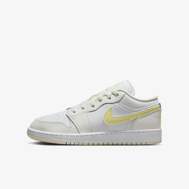 NIKE 耐吉 Air Jordan 1 Low GS 大童 休閒鞋 運動 經典 喬丹 白 鵝黃(FV8486-181)