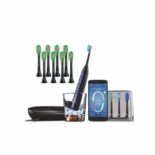 【Philips 飛利浦】Sonicare  鑽白極淨智能鑽石音波震動牙刷/電動牙刷-深邃藍(HX9954/52)