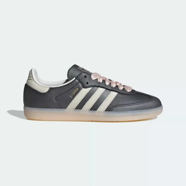 adidas 愛迪達 SAMBA OG 運動休閒鞋(IH8047 女鞋 ORIGINALS經典休閒鞋 黑灰x緞帶鞋帶)